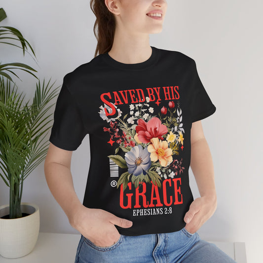 Saved by His Grace Unisex Christian Tee