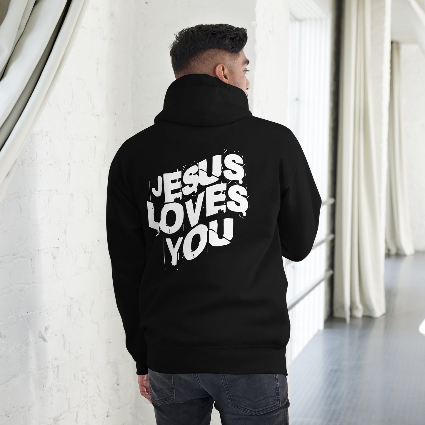 Jesus Loves You Unisex Hoodie (White Writing)