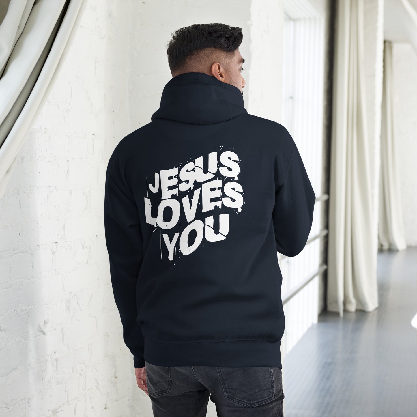 Jesus Loves You Unisex Hoodie (White Writing)